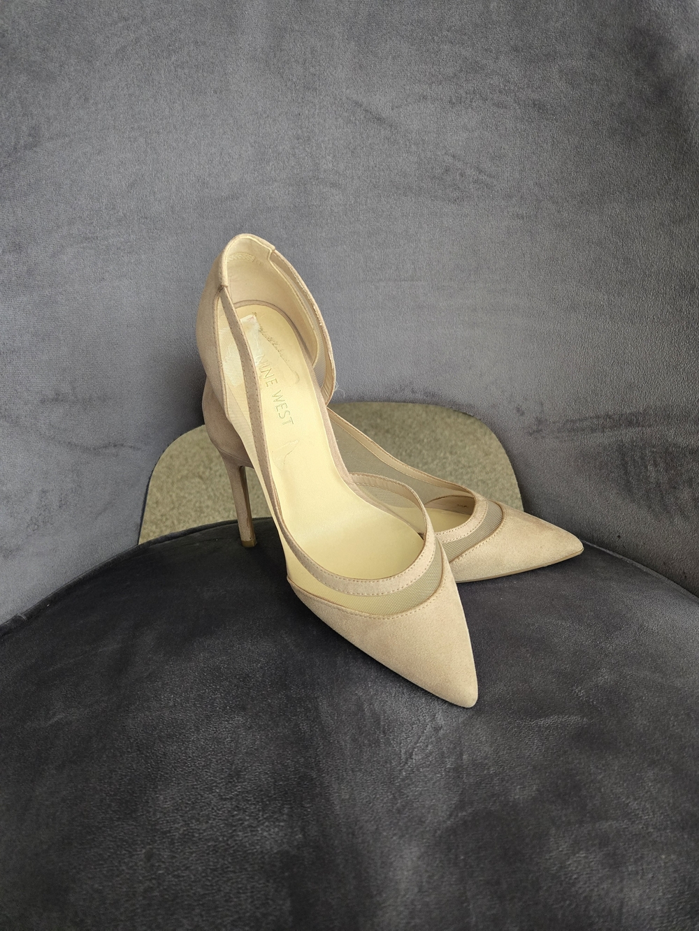 Nine West Beige Pointed-Toe Stiletto Pumps